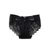 Bragas de Encaje con Lazo Francés Puro Deseo Lazo Hueco Sexy Malla Transparente Cintura Media-Baja Ropa Interior Triángulo