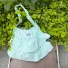 Bolsa Feminina Verão Nova Renda Plissada Moda Versátil Ombro Único Transversal Uso Duplo Série Nylon