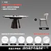 Conjunto de Mesa e Cadeiras de Jantar Ultra-Cristal Pedra Quadrado-Redondo Dupla Face de Luxo Leve Estilo Italiano para Casas Pequenas, Mesa de Jantar Extensível e Dobrável