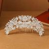 Joyería transfronteriza para novia, tocado de hojas de árbol de plata con diamantes de imitación coreanos, accesorios para el cabello de boda, accesorios para vestidos, accesorios.