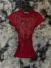 Moda Feminina Verão Tendência Ins High Street Novo Harajuku Estampada Slim Fit Gola Redonda Pulôver Camiseta Roupas Góticas