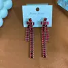 Collar de Borla de Zirconia Aretes Set de Dos Piezas Moda Europea y Americana Lujo Accesible Cadena Elegante para la Clavícula Accesorios de Nicho de Alta Gama para Mujeres
