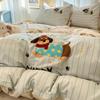 Estilo Ins Toalha de Algodão Puro Bordada Roupa de Cama Conjunto de Quatro Peças 100% Algodão Roupa de Cama Infantil Capa de Edredom Lençóis Conjunto de Três Peças com Elástico