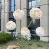 5 Cabezas de Rosas Románticas con Bordes Tostados, Flores Artificiales, Flores Falsas para Boda y Decoración del Hogar, Venta al por Mayor