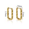 Aretes rectangulares irregulares de nicho nuevo estilo coreano ins con patrón martillado, personalidad de alta moda, aretes de acero de titanio