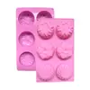 Molde de Silicona para Pastel Forma de Flor de 6 Cavidades Molde Decorativo de Hielo Forma de Gominola Molde para Jabón Casero Hecho a Mano