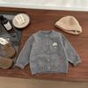 Chaqueta de Punto Estilo Vintage para Niños y Niñas, Versión Coreana para Primavera y Otoño, Top Estilo Universitario, Moda Casual y Versátil para Niños Pequeños