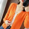 Cárdigan Delgado Holgado Talla Grande para Mujer Cuello en V Versátil Tejido Prendas de Abrigo Primavera y Verano Tejido de Punto Manga Larga Casual Nuevo Estilo