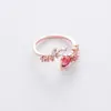 Anillo coreano de nueva variedad de cristal microincrustado de Zircón, dulce anillo de flor elegante francés, joyería popular