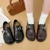 Mocasines Mujer Hebilla Metálica Slip-on Negros Cómodos Nuevos Versátiles Mocasines Otoño 2026 Planos Perezosos Zapatos Individuales