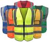 Chaleco reflectante, chaleco fluorescente de ingeniería, multibolsillos, ropa de protección para la administración de tráfico y carreteras, examen anual del vehículo.