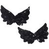 Cuero Oro Rosa Lentejuelas Diablo Ángel Alas de Murciélago DIY Diablo Bar Material para Accesorios de Cabello Hechos a Mano
