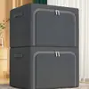 Caja de Almacenamiento Plegable de Tela para Ropa, Organizador de Armario de Gran Capacidad, Caja de Almacenamiento en Capas Debajo de la Cama con Tapa