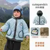 Chamarra con Capucha de Terciopelo Kaka Panda para Niños Ropa de Invierno para Niñas Ropa Cálida de Algodón para Niños Ropa de Algodón para Bebé Otoño e Invierno