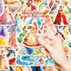 50 Pegatinas de Vestido de Princesa Gao Ding Estilo Retro Europeo Falda de Banquete Libro de Mano DIY Teléfono Móvil Taza de Agua Pegatina Impermeable Papel de Dibujo
