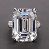 Accesorios de Venta Caliente Transfronterizos: Anillo Rectangular Grande de Zirconia para Mujer, Anillo de Boda y Compromiso de Lujo para Mujer
