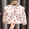 Camisa de niña, camisa de muñeca de encaje para niña, ropa de otoño para niña de 2 años, 1 camisa de fondo para niña pequeña