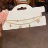 Pulseira Pingente Coração de Zircônia Banhada a Ouro Real Pulseira de Luxo Leve de Alta Qualidade Nova Moda Pulseira de Temperamento para o Dia a Dia para Mulheres
