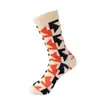 Meias Esportivas Masculinas Amazon Cross-Border de Cano Médio Outono e Inverno Casuais Coloridas Patchwork Hip-Hop Estilo Europeu e Americano