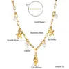 Collar de Clavícula de Acero Inoxidable Chapado en Oro de 18K con Estilo Europeo y Americano, Verano, Estrella de Mar, Concha, Perla, Joyería para Mujer de Playa