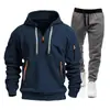 Traje de Sudadera Deportiva Otoño e Invierno Transfronterizo 2024 para Hombre con Cremallera Sudaderas Ropa Deportiva Traje Suéter Suéter Conjunto de Dos Piezas