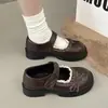 Sapatos Mary Jane de Cadarço com Solado Grosso Pequenos de Couro Femininos 2026 Verão Novo Estilo Combinam Bem com Saias Japoneses JK Lolita Salto Grosso Sapatos de Salto
