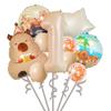 Globo de Papel de Aluminio con Forma de Capibara Marrón de Dibujos Animados Transfronterizo Tema Kabibala Traje para Fiesta de Cumpleaños Ceremonia
