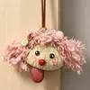 Encantador perrito peludo con la lengua fuera, llavero para bolso, colgante de dibujos animados natural, semillas de terapia de sonido curativas, popular en zonas escénicas, amuleto divertido y adorable