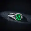 Anillo de Plata de Ley S925 con Moissanita de Color Corte Radiante (Vaciar) Anillo Cerrado de Plata 925 con Moissanita Completa