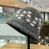 Chapéu de Pescador Feminino Quente Estilo Coreano para Afinar o Rosto, Chapéu Bucket de Tricô Jacquard Liso, Chapéu Cloche Dobrável, Chapéu de Lã