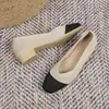 Sapatos Femininos Loafers de Trabalho Color Block Respiráveis Estilo Europeu e Americano, Bico Redondo, Slip-On, Malha Fina, Salto Baixo, Retro Ebay