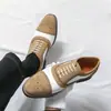 Zapatos de Hombre Brogue de Cuero Tallado Otoño Nuevo Retro Británico Casual Zapatos de Cuero Empalmado Transfronterizos Talla Grande 46 Zapatos de Hombre