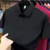 2026 Verano Nueva Camiseta Transpirable para Hombre Color Sólido Casual de Negocios Cuello Polo Manga Corta Delgada Top de Manga Corta