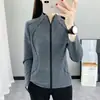 Nueva Chaqueta Top de Yoga de Cuello Semi Alto Otoño Invierno Terciopelo Plus Cuello Alto Media Cremallera Moda Capa Base Fitness al Aire Libre Ancho