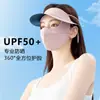 Sombrero de Sol Máscara de Ala Negra Máscara de Sombrero Dos en Uno Máscara Facial Protectora de Seda de Hielo Transpirable Máscara UV