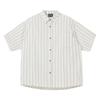 Verano 2025 Nuevo Estilo Estilo Japonés Vintage Bolsillo de Parche Rayado Holgado Perfil cityboy Camisa de Media Manga