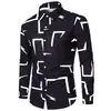 Camisa masculina de manga comprida transfronteiriça com estampa digital, top casual, moderna e versátil, moda masculina para primavera e outono