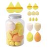 Conjunto de 14 Peças de Esponjas de Maquiagem e Puffs de Pó Drifting Bottle, Puffs Triangulares Aveludados que Não Absorvem Pó, Mini Puffs de Dedo para Venda por Atacado