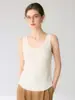 Camisola de punto 100% cachemir puro, cuello en U, corte ajustado, que realza la figura, acanalada, sin mangas, capa interior