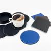 Alfombrilla cuadrada para taza de té de cuero en stock transfronteriza se puede fijar logo de empresa hilo de coser con borde aceitado alfombrilla redonda para taza de cuero pu