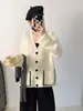 Cardigan de Punto de Estilo Perezoso de Nuevo Estilo Otoño e Invierno 2025 Japonés y Coreano para Mujer con Bolsillo y Puño Invertido