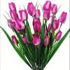 Pequeño Ramo de Flores Artificiales de Tulipán de 5 Cabezas, Flores Falsas para Boda Transfronteriza, Decoración de Celebración en Casa, Ramo Artificial para Exterior