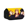 Estuche de doble capa con estampado de Jujutsu Kaisen, bolsa para lápices y papelería de anime para estudiantes de primaria, secundaria y niños