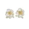 Camelia Blanca Dulce y Suave Nicho Exquisitos Pendientes de Flor Elegantes Lujosos Accesibles Pendientes Blancos y Ricos para Mujer