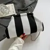 Bolsa de Ombro com Corrente Nova Moda Primavera Bolsa Transversal Bolsa Feminina Casual Simples Listrada Bolsa Concha