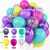 Conjunto de Balões de Látex Azul e Rosa de 12 Peças Mais Vendido Transfronteiriço, Redondo e Espessado, para Festas de Aniversário e Decorações de Casamento