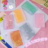 Ladrillo de tarjeta de arena movediza, adhesivo acrílico transparente para cuentas de mano, placa de cáñamo con flujo de color, regalo pequeño para niños