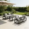 Silla de ratán moderna minimalista para patio exterior, silla de ratán impermeable y a prueba de sol para proyecto de balcón, sofá de ratán para exteriores con respaldo