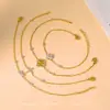Pulsera Popular de Acero de Titanio 18K Circonita Trébol de Cuatro Hojas Transfronteriza de Amazon para Mujer, Lujo Accesible y Pulsera de Gama Alta que No se Desvanece