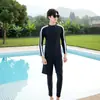 Traje de Buceo Coreano Pareja Femenina Manga Larga Traje de Baño Medusa Hombres Dividido Cremallera Pantalones con Protección Solar Traje de Snorkel Delgado